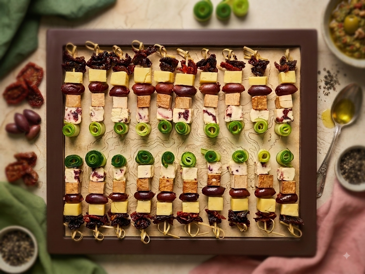 Veg Cranberry &amp; Olive Antipasto Grazing Skewers (20 Grazing Skewers)-Ready To Eat - Veg - Fresh - Made with Organic Ingredients- 6 - 10 Persons