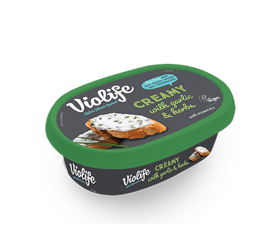 Spread | Creamy (With Garlic &amp; Herbs) - Vegan, Gluten Free, Dairy Free, Soya Free, Lactose Free &amp; No Added Preservatives - Violife - 150gm