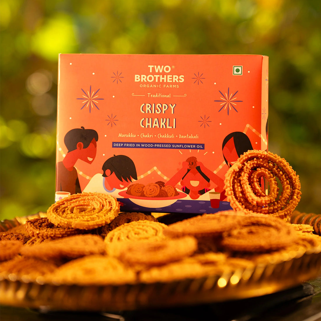 Crispy Chakli | Traditional – Murukku (Deep Fried In Woodpressed Sun Sunflower Oil) – No Refined Butter & No Refined Flours – Two Brothers – 250gm