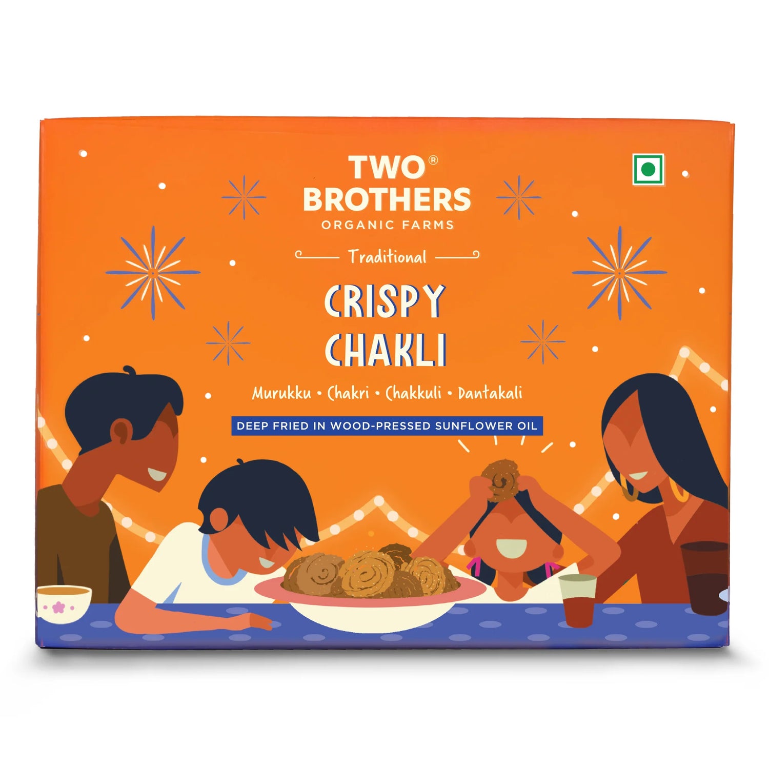 Crispy Chakli | Traditional – Murukku (Deep Fried In Woodpressed Sun Sunflower Oil) – No Refined Butter &amp; No Refined Flours – Two Brothers – 250gm