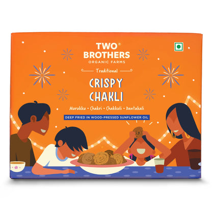 Crispy Chakli | Traditional – Murukku (Deep Fried In Woodpressed Sun Sunflower Oil) – No Refined Butter &amp; No Refined Flours – Two Brothers – 250gm