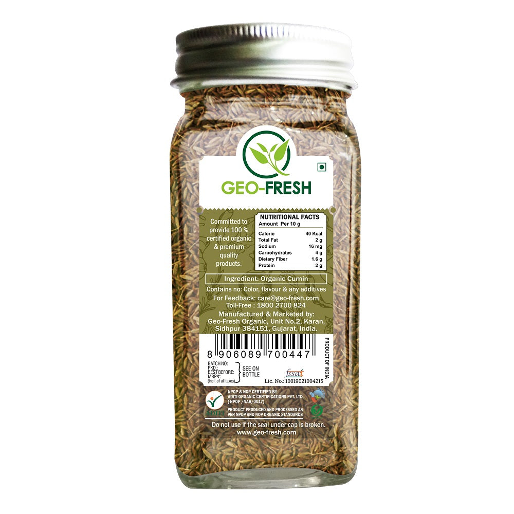 Cumin Whole | USDA Organic - Geo-Fresh - 50gm