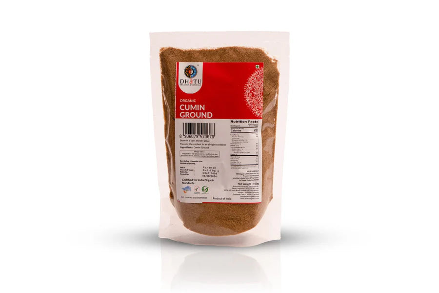 Powder | Cumin Powder  - Supports Immune Health-Free  Pesticides and Artificial Additives- Dhatu Organic - 150gm