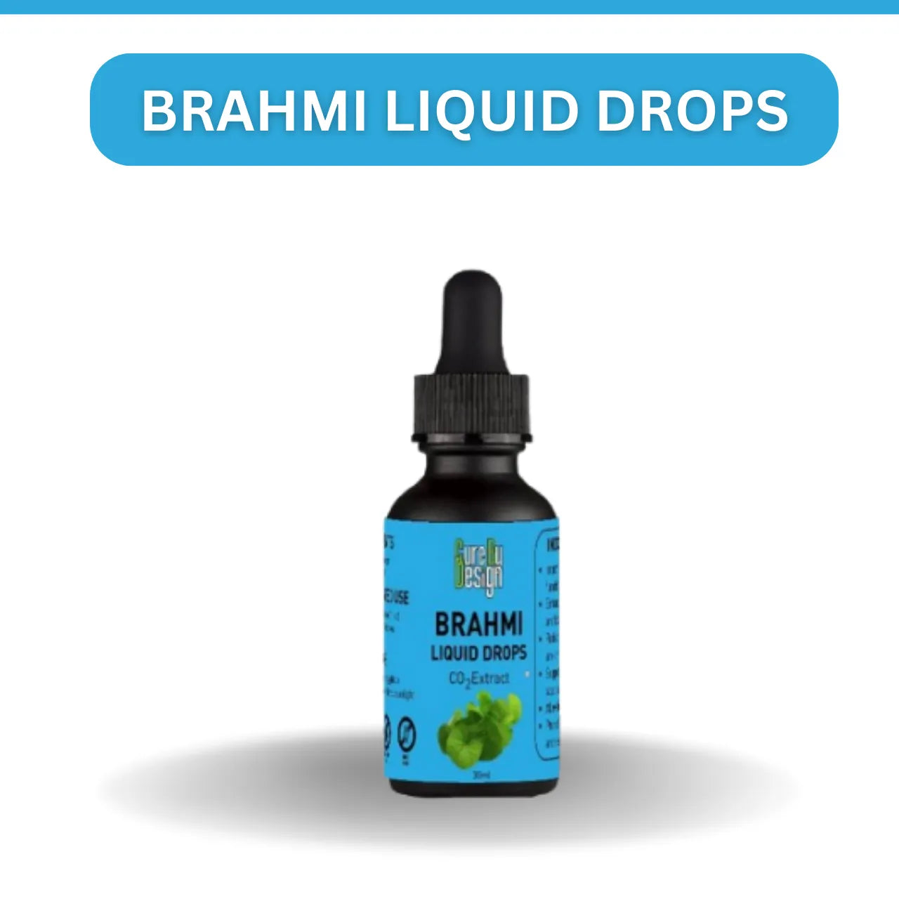Brahmi Tincture | Co2 Extract - Detox, Boost Immunity, &amp; Energy - Cure By Design - 30ml