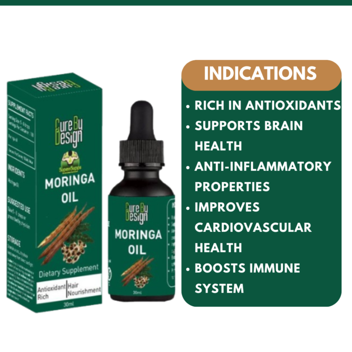 Moringa Oil |  Boost Immunity, Reduce Inflammation, &amp; Nourish Skin - Cure By Design - 30ml