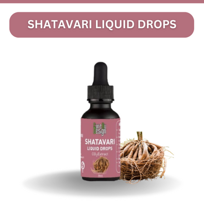 Liquid Drops | Shatavari Liquid Drops ( Co2 Extract )-Dietary Supplement, Harmone Balancer, Reproductive Nourishment- Cure By Design - 30ml
