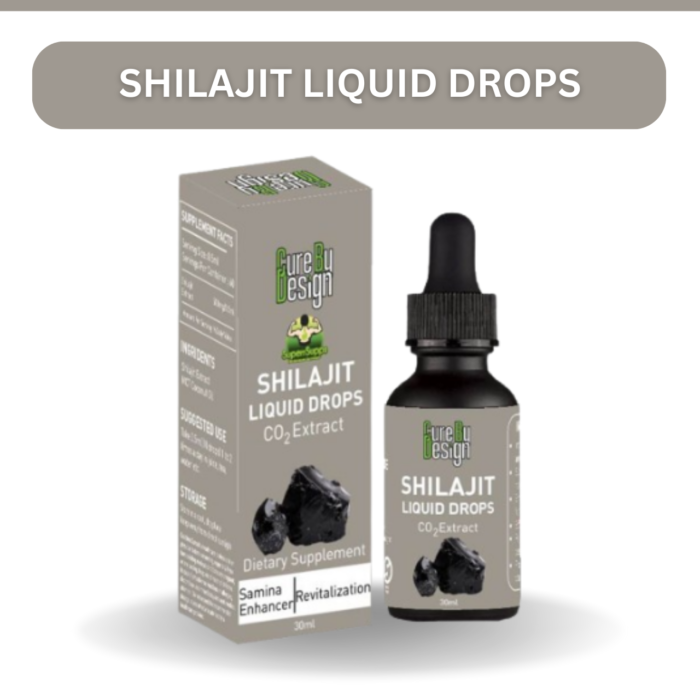 Shilajit Liquid Drops (CO2 Extract) -Dietary Supplement -Unleash Your Potential- Cure By Design - 30ml