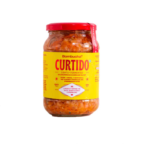 Curtido | Lightly Fermented - Natural - No Added Vinegar &amp; reservatives - Bombucha - 450gm