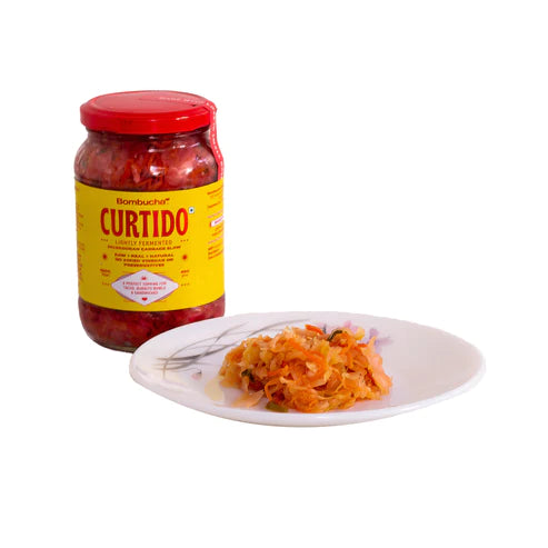 Curtido | Lightly Fermented - Natural - No Added Vinegar &amp; reservatives - Bombucha - 450gm