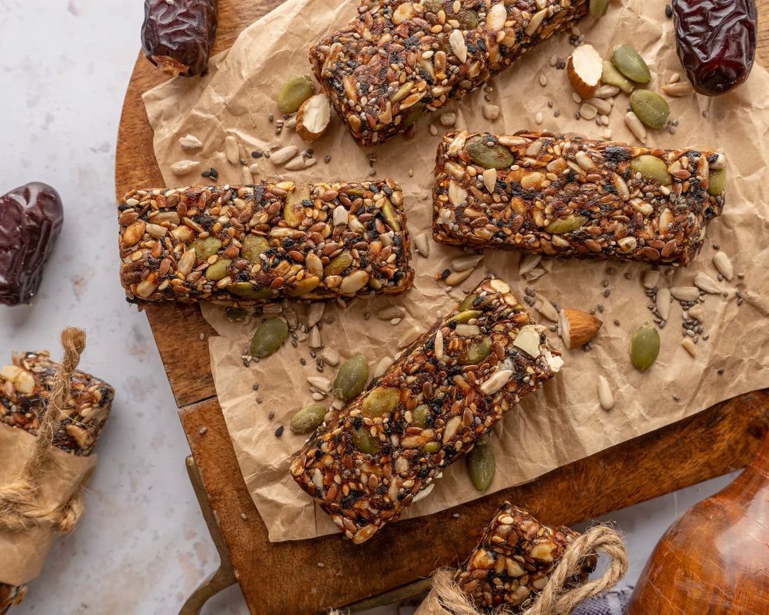 Bar | Date N Seed Bar - Vegan, Gluten Free, No Added Sugar & No Added Preservatives - Bites Of Bliss - (Pack Of 5) - 160gm