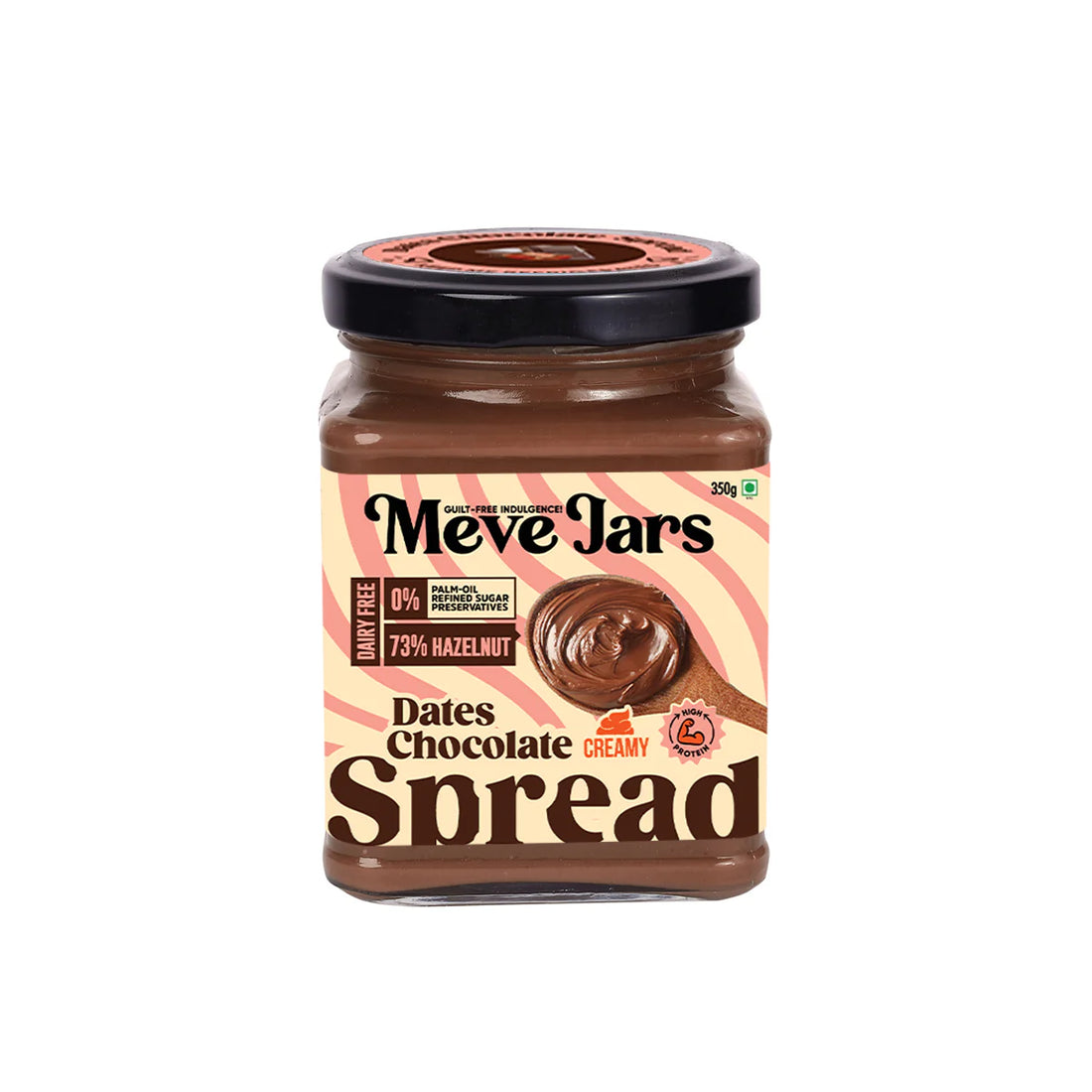 Spread  | Date Chocolate Spread (Creamy) - Vegan, Gluten Free, Dairy Free, High In Protein &amp; No Added Preservatives – Meve Jars – 230gm