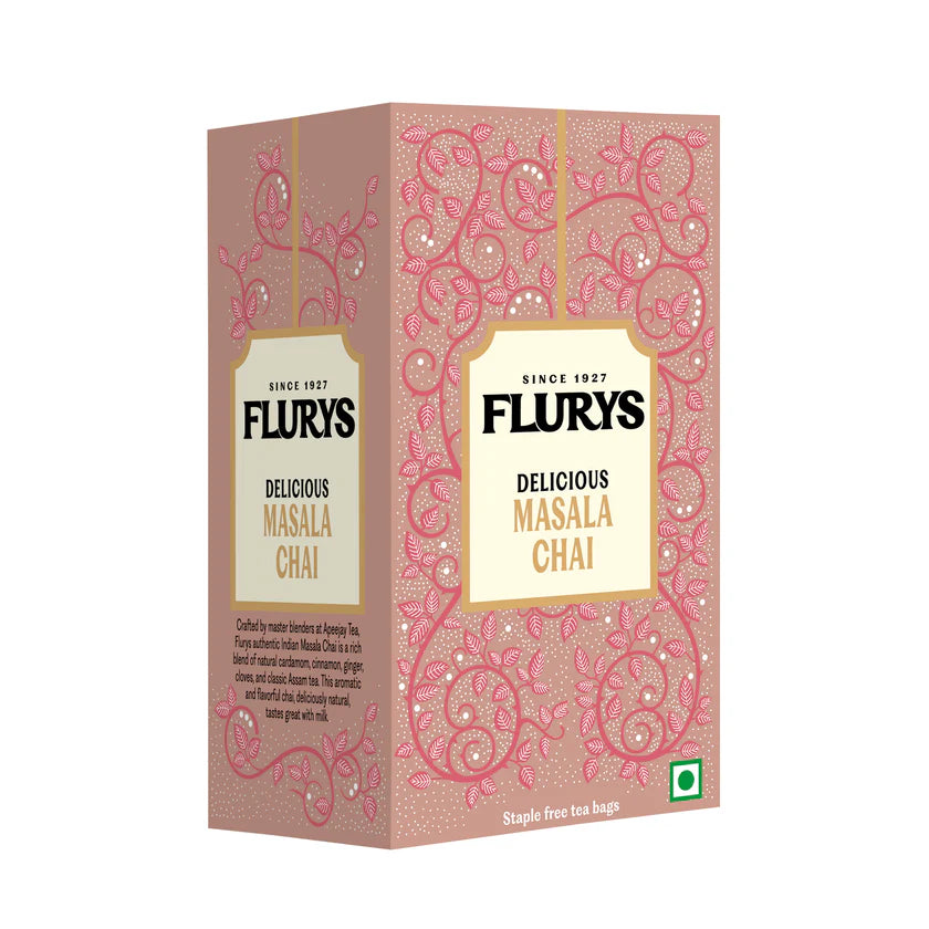 Tea | Delicious Masala Chai -Spiced Assam Blend - Flurys - 25 Tea Bag