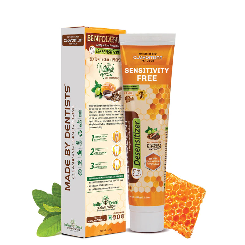 Desensitizer Toothpaste | Clovemint Flavour - Natural - Vegan &amp;amp; Sls Free - Bentodent – 100gm