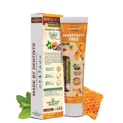Desensitizer Toothpaste | Clovemint Flavour - Natural - Vegan &amp;amp; Sls Free - Bentodent – 100gm