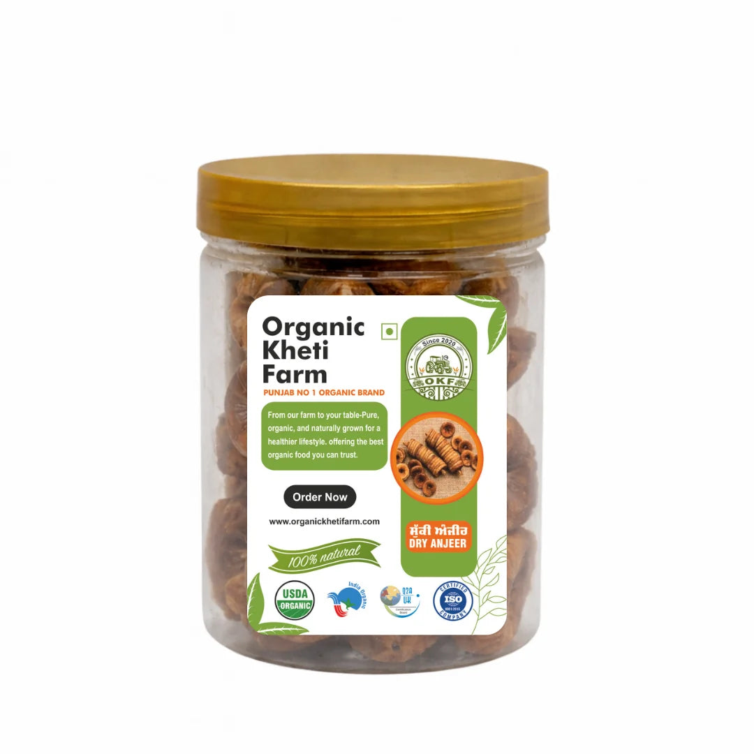 Figs | Dry Anjeer - 100% Organic-USDA Organic -No Chemicals, Non-GMO -Organic Kheti Farm- 200gm