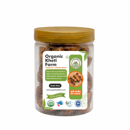 Figs | Dry Anjeer - 100% Organic-USDA Organic -No Chemicals, Non-GMO -Organic Kheti Farm- 200gm