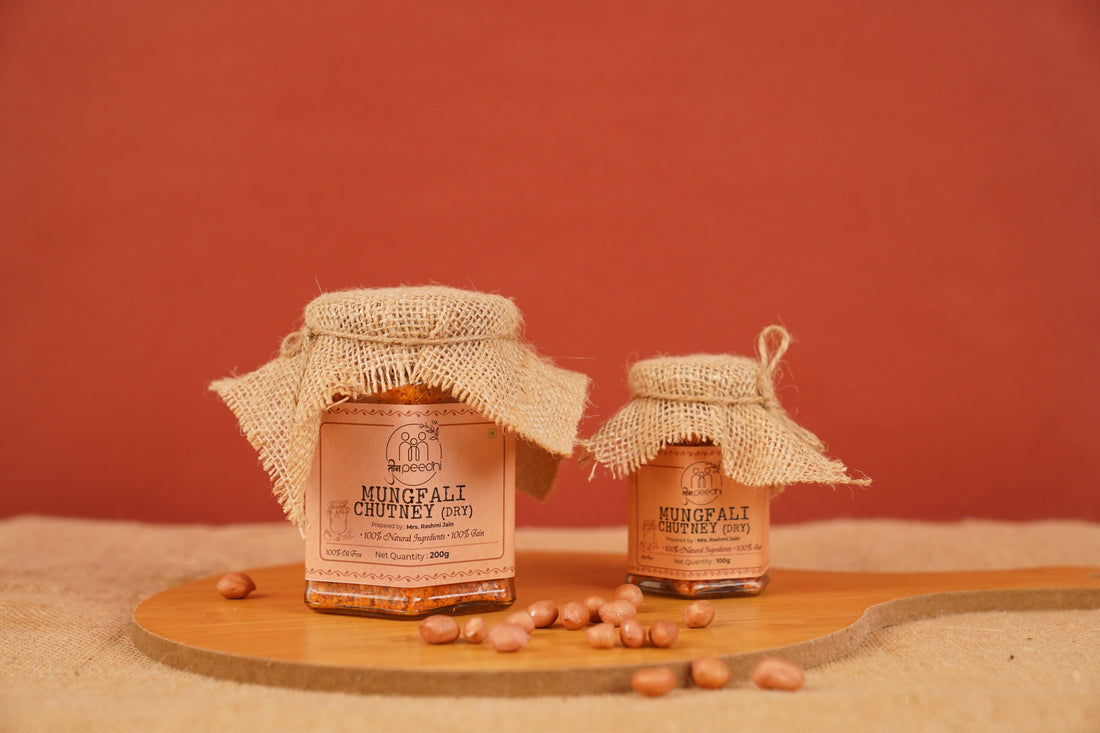 Chutney | Mungfali Ki Chutney - 100% Jain - Medium Spicy - No Added Preservatives, Flavour & No Added Sugar - Teen Peedhi - 200gm