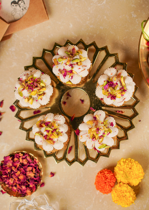 Mithai Cupcakes - Traditional Vibes, 2025 Ingredients - Vegan, Gluten Free &amp; Refined Sugar Free - Box of 6