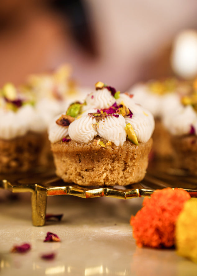 Mithai Cupcakes - Traditional Vibes, 2025 Ingredients - Vegan, Gluten Free &amp; Refined Sugar Free - Box of 6