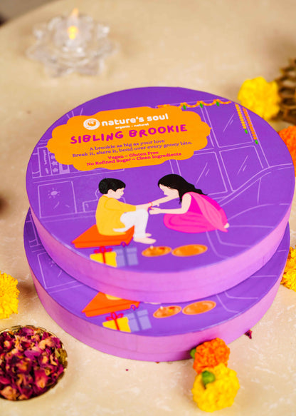 Sibling Brookie (Modern Sibling Love language) - Vegan, Gluten Free &amp; Refined Sugar Free - 8Inches (750gm)