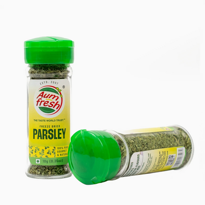 Seasoning | Freeze Dried Parsley Flakes- Meat Rub - No Additives, No Artificial Flavours &amp; Preservatives Free - 100% Pure &amp; Natural - Aum Fresh - 10gm