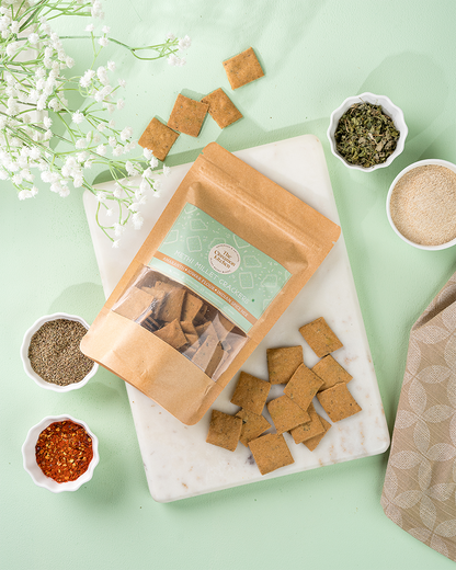 Methi Millet Crackers - Organic - Indian - Vegan, Gluten Free, Higher In Calcium, No Preservative, Refined Sugar Free &amp;amp; Pcos Friendly - The Cinnamon Kitchen - 100gm