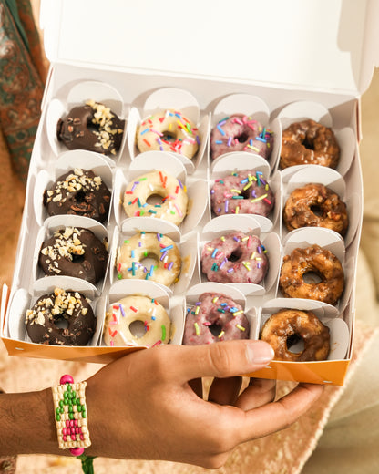 Rakhi Donut Box - Vegan Gluten Free &amp; Refined Sugar Free - Box of 4x4 Donuts