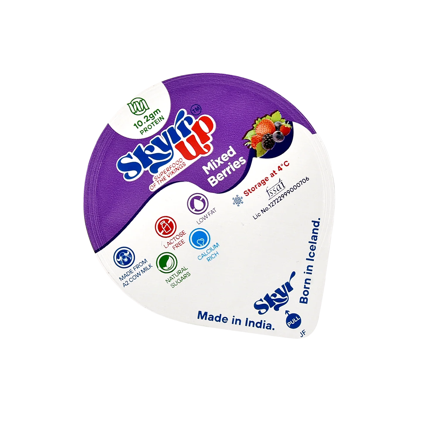 Yogurt | Mixed Berries (Made From A2 Milk) – Natural Sugar, 10.2gm Protein, Zero Preservatives, Fat Free &amp;amp; Lactose Free – Skyrrup – 100gm