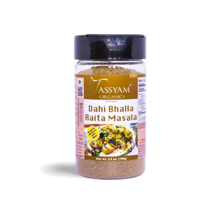 Masala | Dahi Bhalla Raita Masala - No Added Flavours, Colours &amp; No Added Preservatives - Tassyam Organics - 100gm