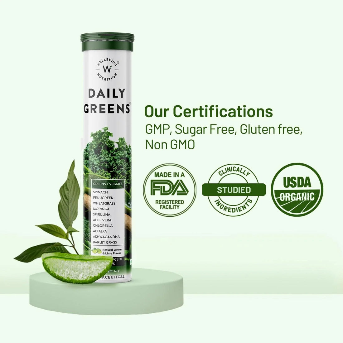 Daily Greens - Wellbeing Nutrition - 15 Tablets