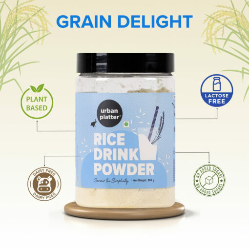 Rice Drink Powder | Ideal For Blending, Drinking, Cooking And Baking - Plant Based - Dairy Free, Lactose Free &amp; No Added Sugar - Urban Platter - 200gm