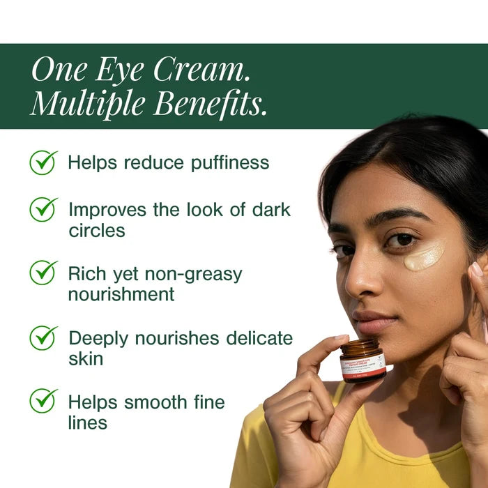 Organic Under Eye Repair Cream Fortified with Damask Rose + Coffee - Juicy Chemistry - 5gm