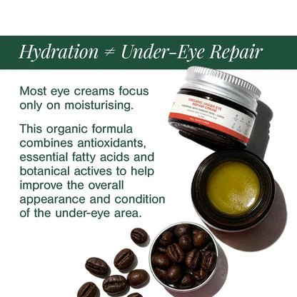 Organic Under Eye Repair Cream Fortified with Damask Rose + Coffee - Juicy Chemistry - 5gm