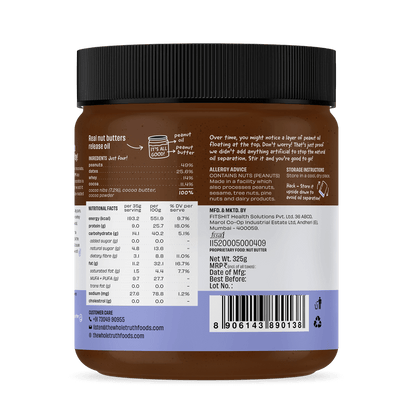 Peanut Butter | Dark Chocolate - Crunchy - No Added Sugar - The Whole Truth - 325gm
