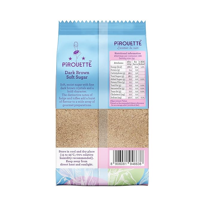 Sugar | Dark Brown Sugar - Truly Unrefined - Mauritius Sugar - No Added Colour, No Added Syrup &amp;amp; Non GMO - Pirouette - 500gm