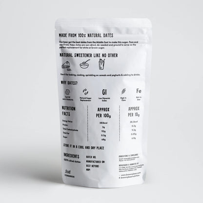 Date Sugar | (Made With Premium Arabian Dates) - Use It For Baking, Cooking, Sprinkling, On Cereals And Yoghurt &amp;amp; Adding To Drinks - Natural - Gluten Free, Full Of Antioxidant, High In Fiber &amp;amp; Rich In Iron - Brawny Bear - 200gm