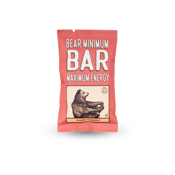 Bar | Date Energy Bars (Almond &amp; Cranberry) – No Additives &amp; No Added Preservatives – Brawny Bear – 25gm