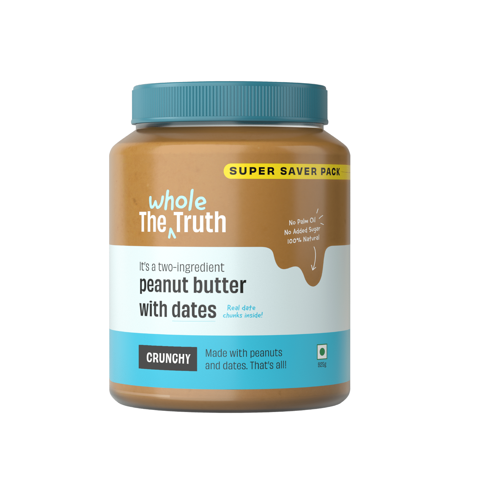 Peanut Butter | With Dates – Crunchy – No Added Sugar - The Whole Truth – 325gm
