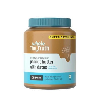 Peanut Butter | With Dates – Crunchy – No Added Sugar - The Whole Truth – 325gm