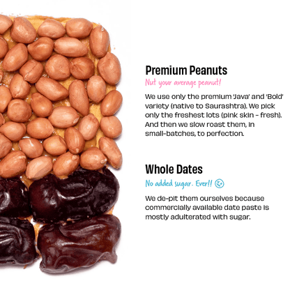 Peanut Butter | With Dates – Crunchy – No Added Sugar - The Whole Truth – 325gm