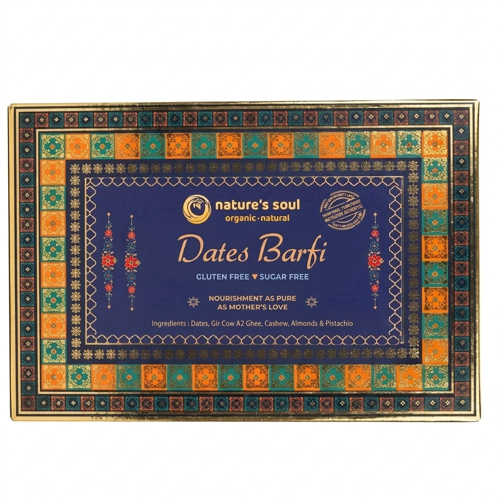 Burfi | Dates Barfi -Gluten Free - Made From 100% Natural Ingredients - No Preservatives &amp; Refined Sugar Free - Nature&