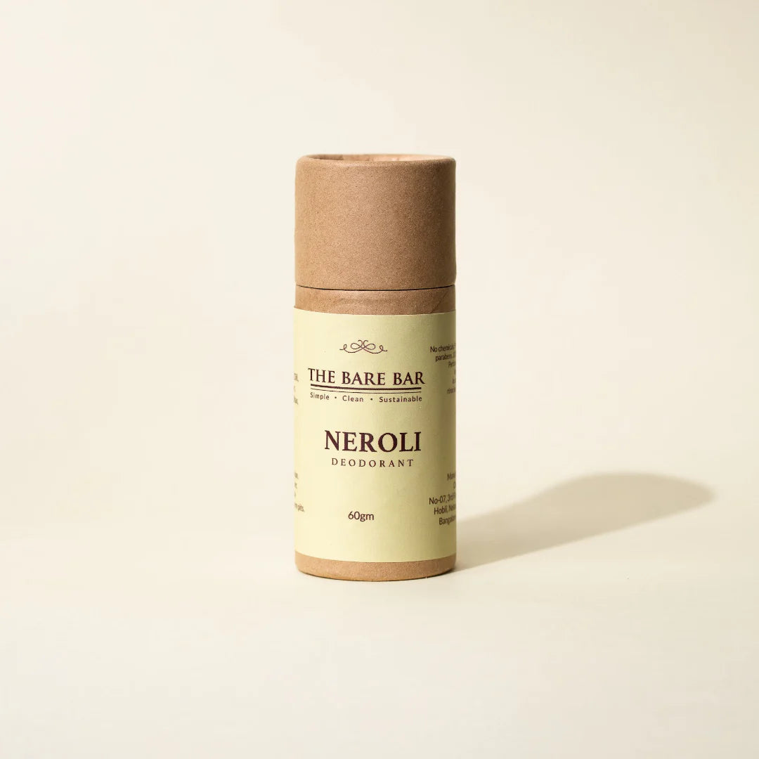 Deodorant | Neroli Deodorant – Vegan, No Artificial Fragrances, Parabens Free & No Added Preservatives – The Bare Bar – 60gm