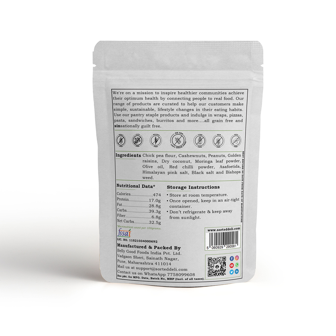 Namkeen Mix | Desi - Gluten Free, No Maida, Soya Free, Zero Trans Fat, Diabetic Friendly &amp;amp; Grain Free - Get Sorted - 100gm