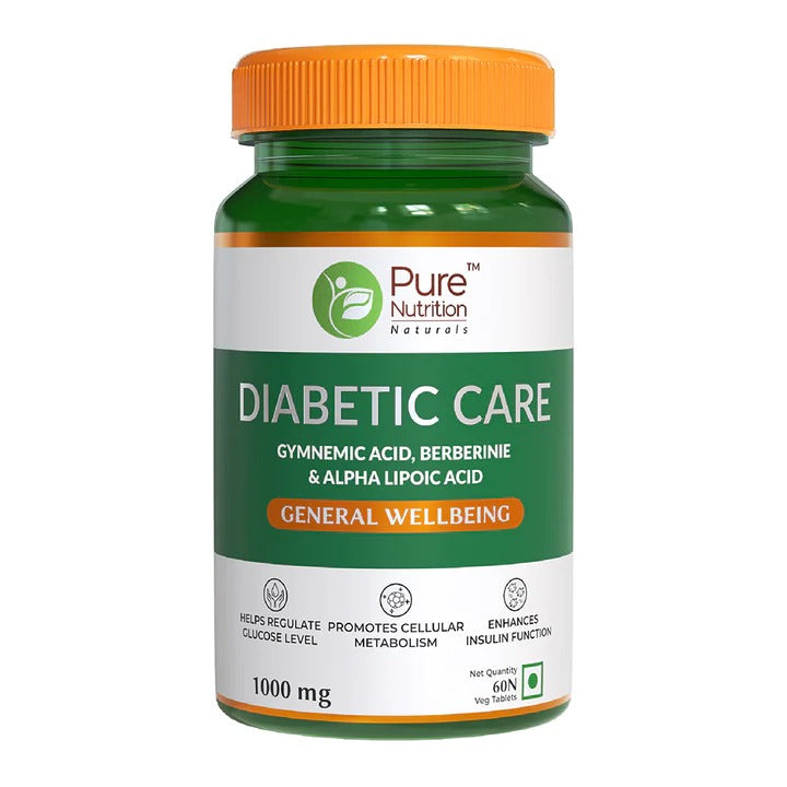 Diabetic Care | (Gymnemic, Berberine &amp; Alpha Lipoic Acid) - Natural - Helps Improve Insulin Sensitivity &amp; Regulate Blood Glucose Levels - Pure Nutrition - 60 Capsules