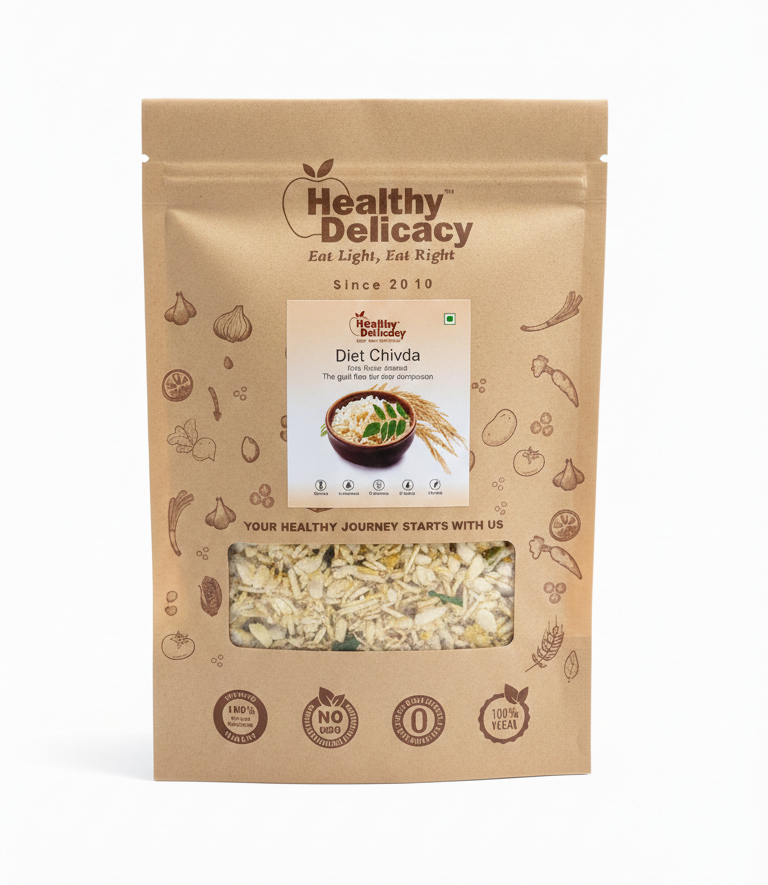 Diet Chivda | Rice Flakes Roasted - Gluten Free, Vegan- No Added Preservatives, Zero Cholesterol, No Trans Fat and No MSG  -  Healthy Delicacy - 260gm