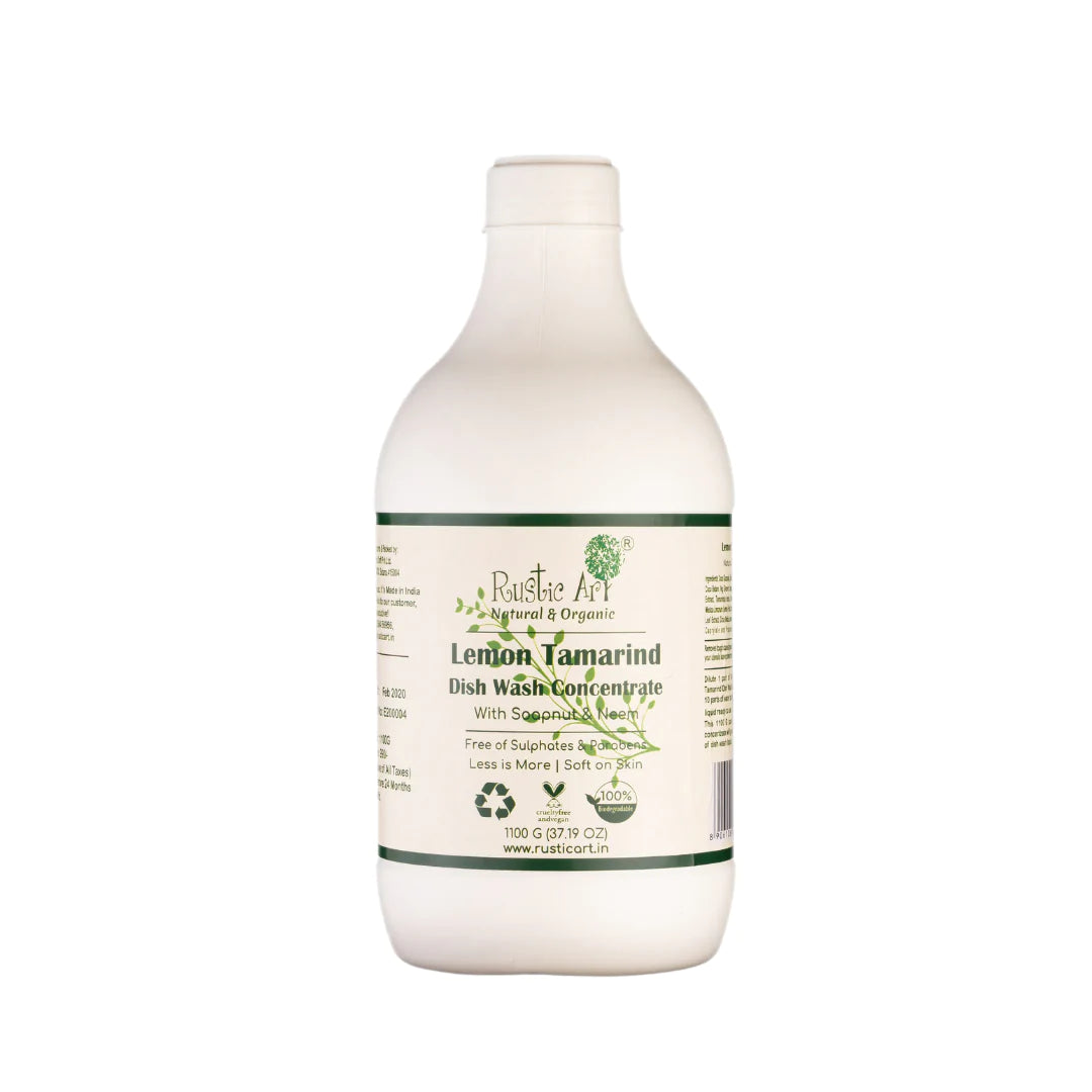 Dish Wash | Lemon Tamrind (With Soapnut &amp; Neem) – Organic – Free Of Sulphate &amp; Parabens – Rustic Art – 1100gm