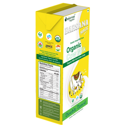 Cow Milk | Double Tonned Milk - USDA Organic – High In Vitamin A &amp; D And Calcium - No Antibiotic, No Stress Hormones, No Adulteration, No Contamination &amp;amp; Preservatives Free – Barsana Magic – 1000ml