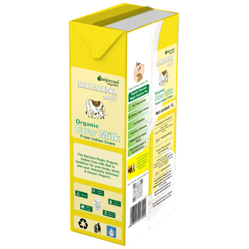 Cow Milk | Double Tonned Milk - USDA Organic – High In Vitamin A &amp; D And Calcium - No Antibiotic, No Stress Hormones, No Adulteration, No Contamination &amp;amp; Preservatives Free – Barsana Magic – 1000ml