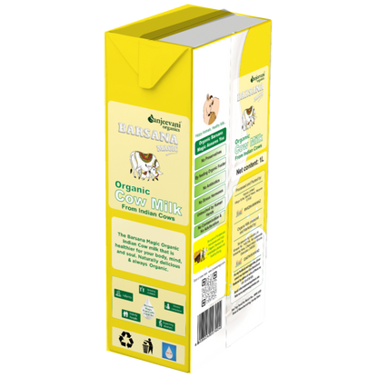 Cow Milk | Double Tonned Milk - USDA Organic – High In Vitamin A &amp; D And Calcium - No Antibiotic, No Stress Hormones, No Adulteration, No Contamination &amp;amp; Preservatives Free – Barsana Magic – 1000ml