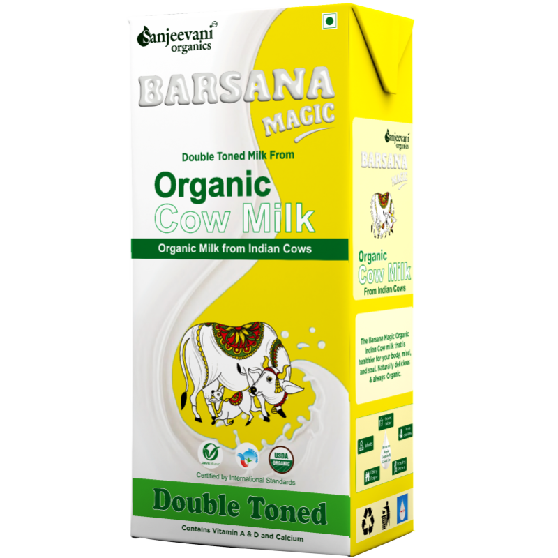 Cow Milk | Double Tonned Milk - USDA Organic – High In Vitamin A &amp; D And Calcium - No Antibiotic, No Stress Hormones, No Adulteration, No Contamination &amp;amp; Preservatives Free – Barsana Magic – 1000ml